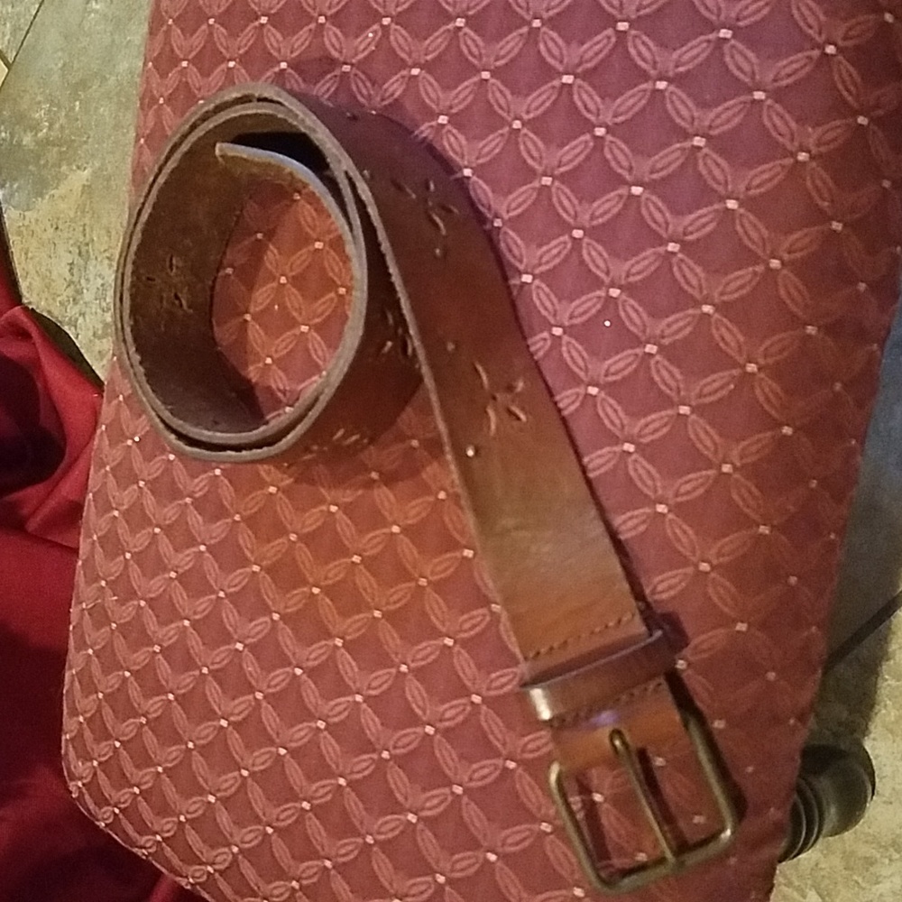 Brown Leather Belt with Butterfly Cutouts